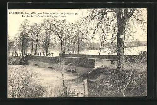 AK Salbris, Inondations du 21 Janvier 1910 - La plus forte Crue de la Sauldre