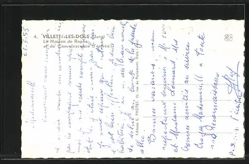 AK Villette-les-Dole, La Maison de Repos et de Convalescence, l`Entree