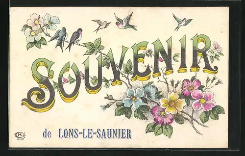 AK Lons-le-Saunier, Souvenir du Fleur