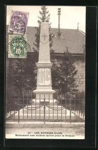 AK Les Rousses, Monument aux soldats morts pour la France