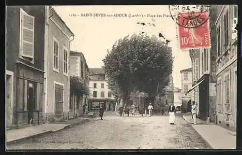 AK Saint-Sever-sur-Adour, Place des Platanes
