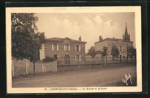 AK Commensacq, La Mairie et la Poste