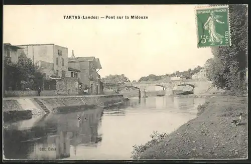 AK Tartas, Pont sur la Midouze, Brücke