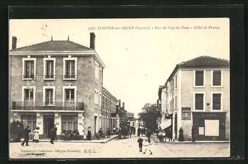 AK St-Sever-sur-Adour, Rue du Cap du Pouy - Hôtel de France