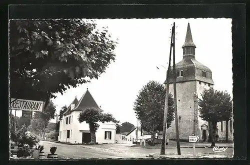 AK Magescq, L`Eglise, am Restaurant vor der Kirche