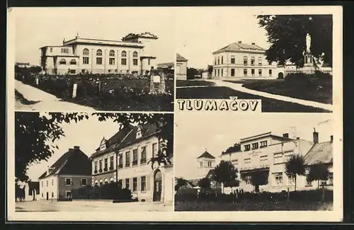 AK Tlumacov, auf dem Marktplatz, am Denkmal