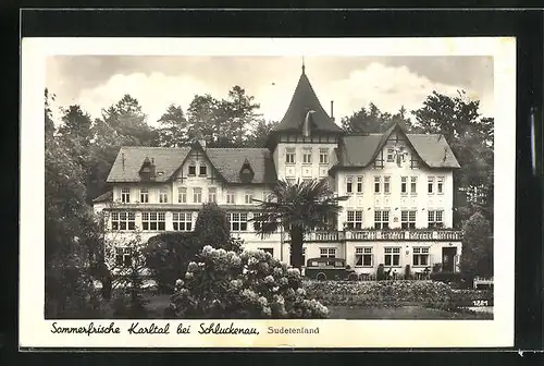 AK Schluckenau / Sluknov, Karltal, Totalansicht Kurhotel