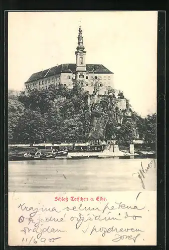 AK Tetschen-Bodenbach / Decin, Schloss Tetschen