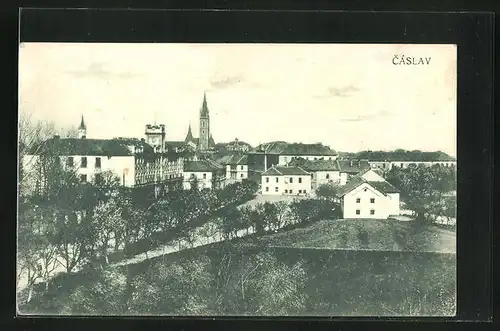 AK Tschaslau / Caslav, Ortsansicht aus der Vogelschau