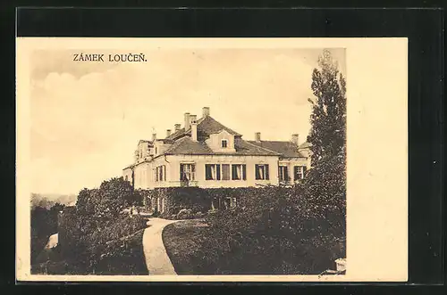 AK Loucen, Zamek Loucen, Blick auf das Schloss