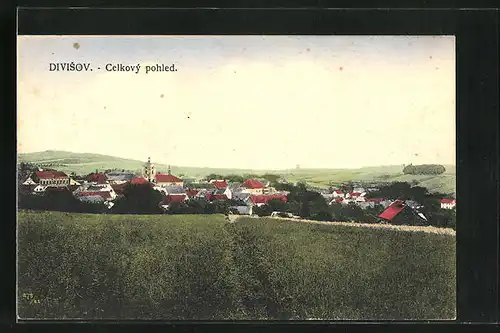 AK Divisov, Celkovy pohled, Panorama, Blick auf die Stadt