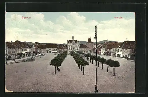 AK Beraun / Beroun, Nàmesti, Marktplatz aus der Vogelschau