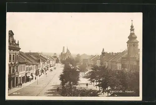 AK Rakovnik, Nàmesti, Marktplatz aus der Vogelschau