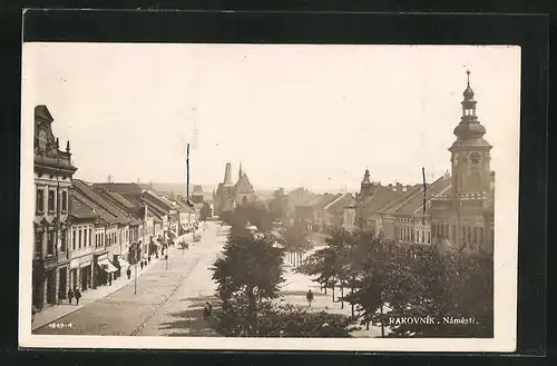 AK Rakovnik, Nàmesti, Marktplatz aus der Vogelschau