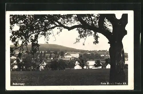 AK Bukovany, Blick nach der Ortschaft