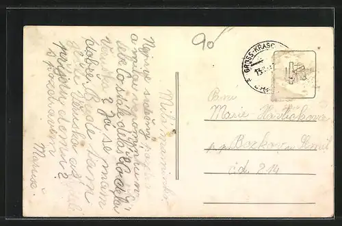 AK Bukovany, Blick nach der Ortschaft