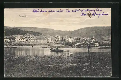 AK Cernosice, Ortsansicht über den Fluss gesehen