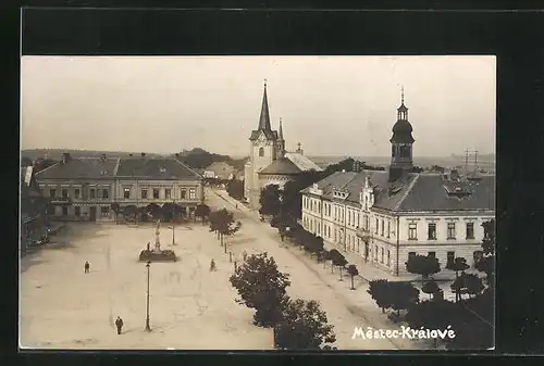 AK Mestec Králové, Ortsansicht aus der Vogelschau