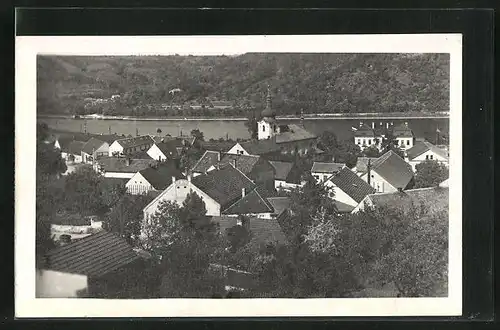 AK Libschitz an der Moldau, Ortsansicht aus der Vogelschau