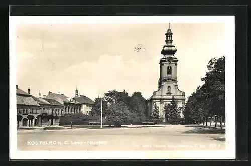 AK Kostelec nad Cernými lesyNàmesti, Marktplatz mit Kirche