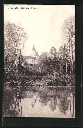 AK Horky nad Jizerou, Zamek, Blick zum Schloss