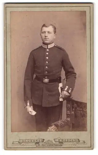 Fotografie G. Lüders, Dresden, Soldat in Uniform