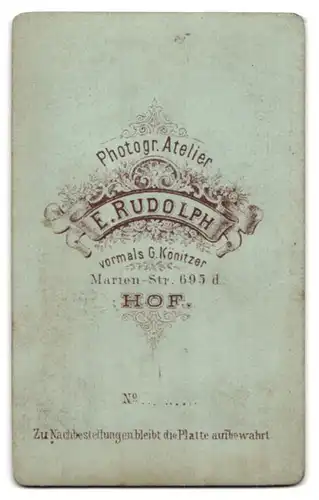 Fotografie E. Rudolph, Hof, Portrait Herr mit Vollbart