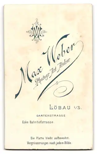 Fotografie Max Weber, Löbau i / S., Portrait junger Mann im Anzug mit Krawatte
