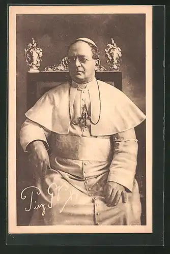 AK Papst Pius XI. auf dem Heiligen Stuhl