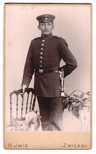 Fotografie H. Imig, Zwickau, Portrait eines jungen Soldaten