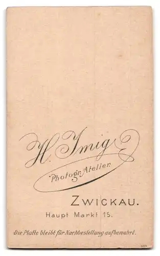 Fotografie H. Imig, Zwickau, Portrait eines jungen Soldaten