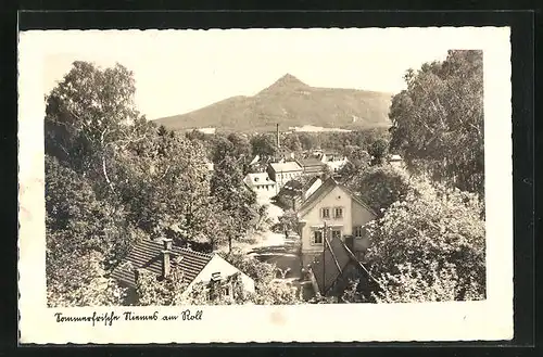 AK Niemes, Teilansicht über den Ort gegen Richtung Berg