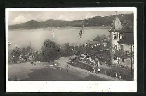 AK Wartenberg, Blick zum Strandbad aus der Vogelschau