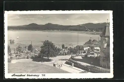 AK Wartenberg, Strandbad aus der Vogelschau