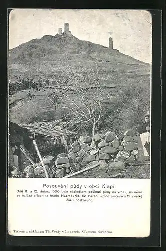 AK Klapy, Mure 8. + 9. April 1898, Hradu Hazmburka