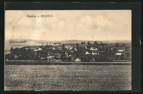 AK Mezirici, Panorama, Blick auf Ort