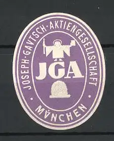 Präge-Reklamemarke Joseph-Gautsch-AG, München, Firmenlogo