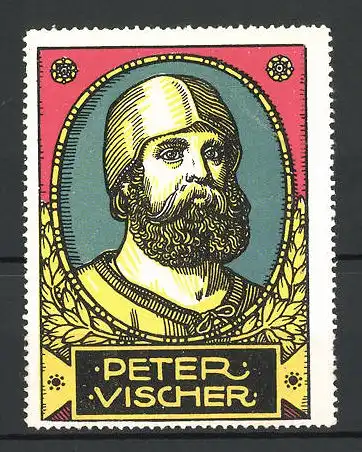 Reklamemarke Portrait von Peter Vischer