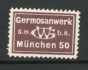 Präge-Reklamemarke Germosanwerk GmbH München, Firmenlogo