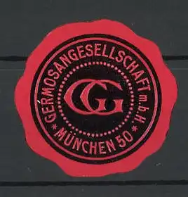 Präge-Reklamemarke Germosan GmbH München, Firmenlogo