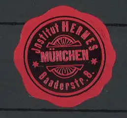 Präge-Reklamemarke Institut Hermes, München, Baaderstrasse 8