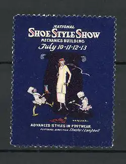 Reklamemarke National Shoe Style Show, Advanced styles in Footwear, Frau in eleganten Schuhen