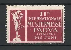 Reklamemarke Padua, II. Internationale Mustermesse, Hermes-Statue