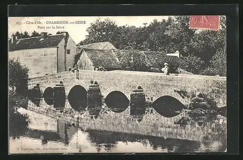 AK Chamesson-Sur-Seine, Pont sur la Seine