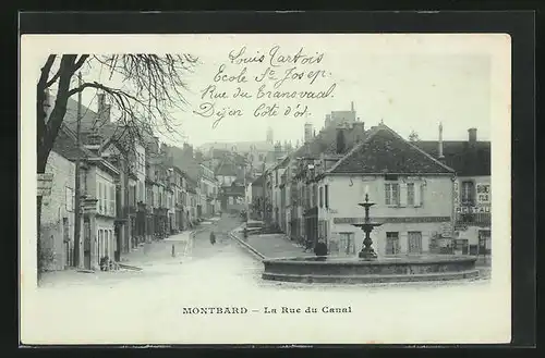 AK Montbard, La Rue du Canal