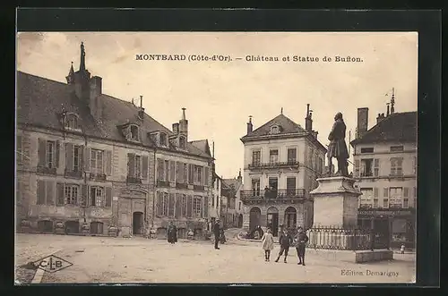 AK Montbard, Chateau et Statue de Buffon