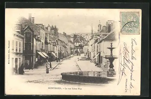 AK Montbard, La Rue Edme-Piot, Strassenpartie