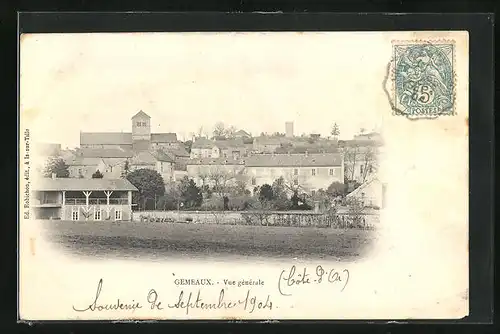 AK Gemeaux, Blick nach dem Ort