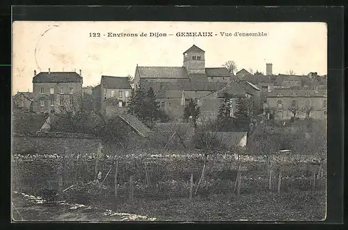 AK Gemeaux, Ortsansicht mit Kirche