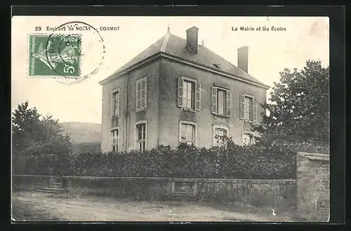 AK Cormot, La Mairie et les Écoles